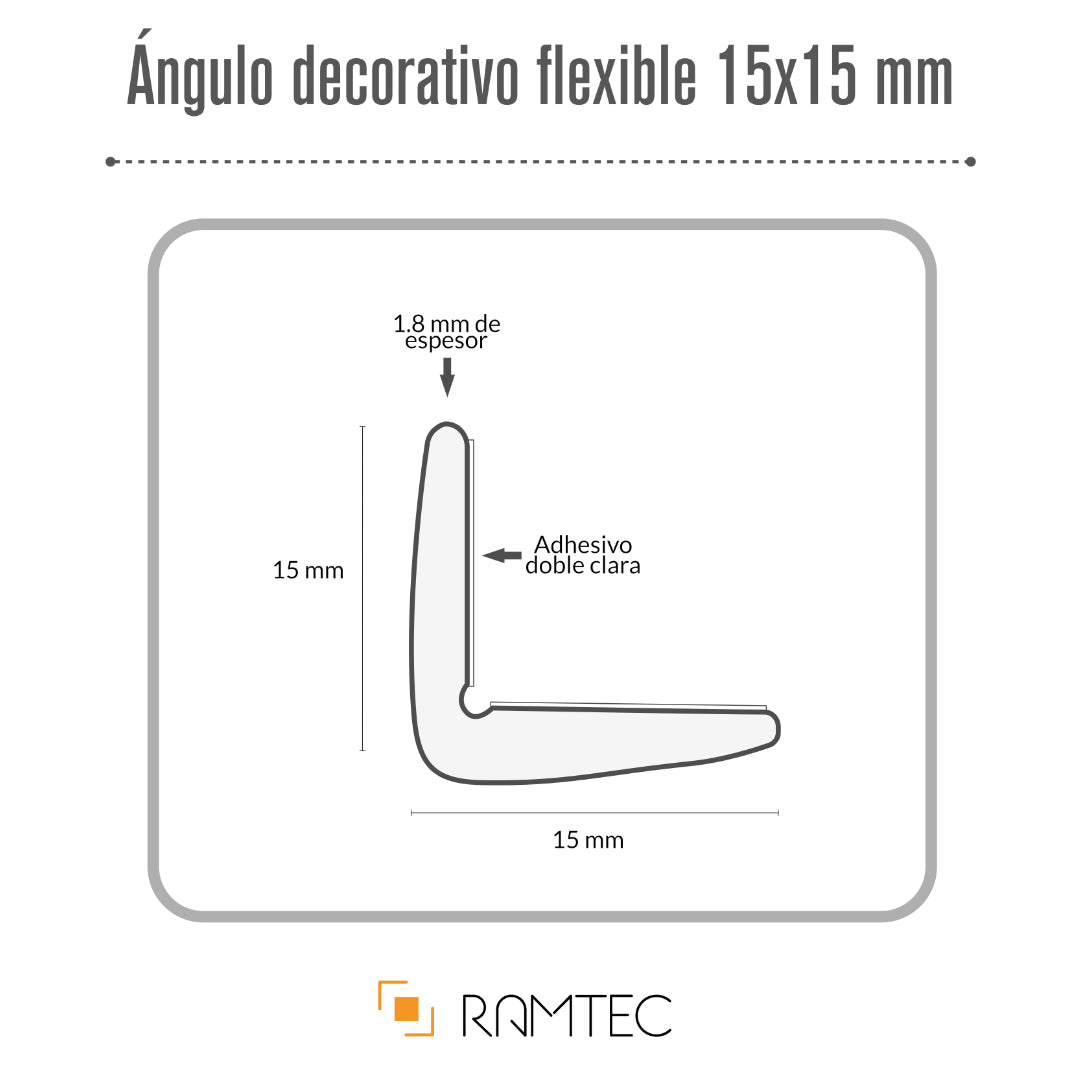 Ángulo Decorativo Flexible de 10 mm