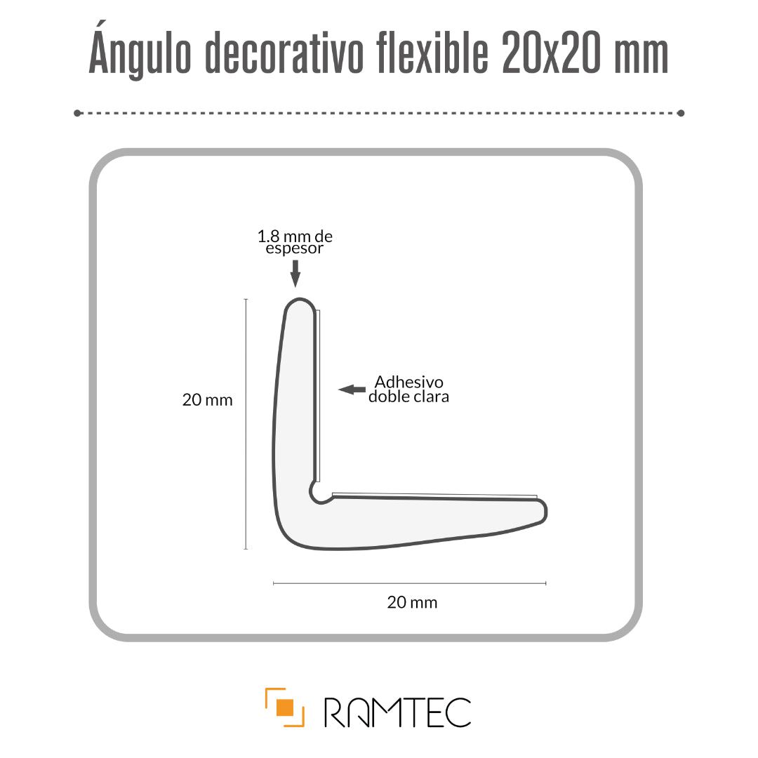 Ángulo Decorativo Flexible de 20 mm