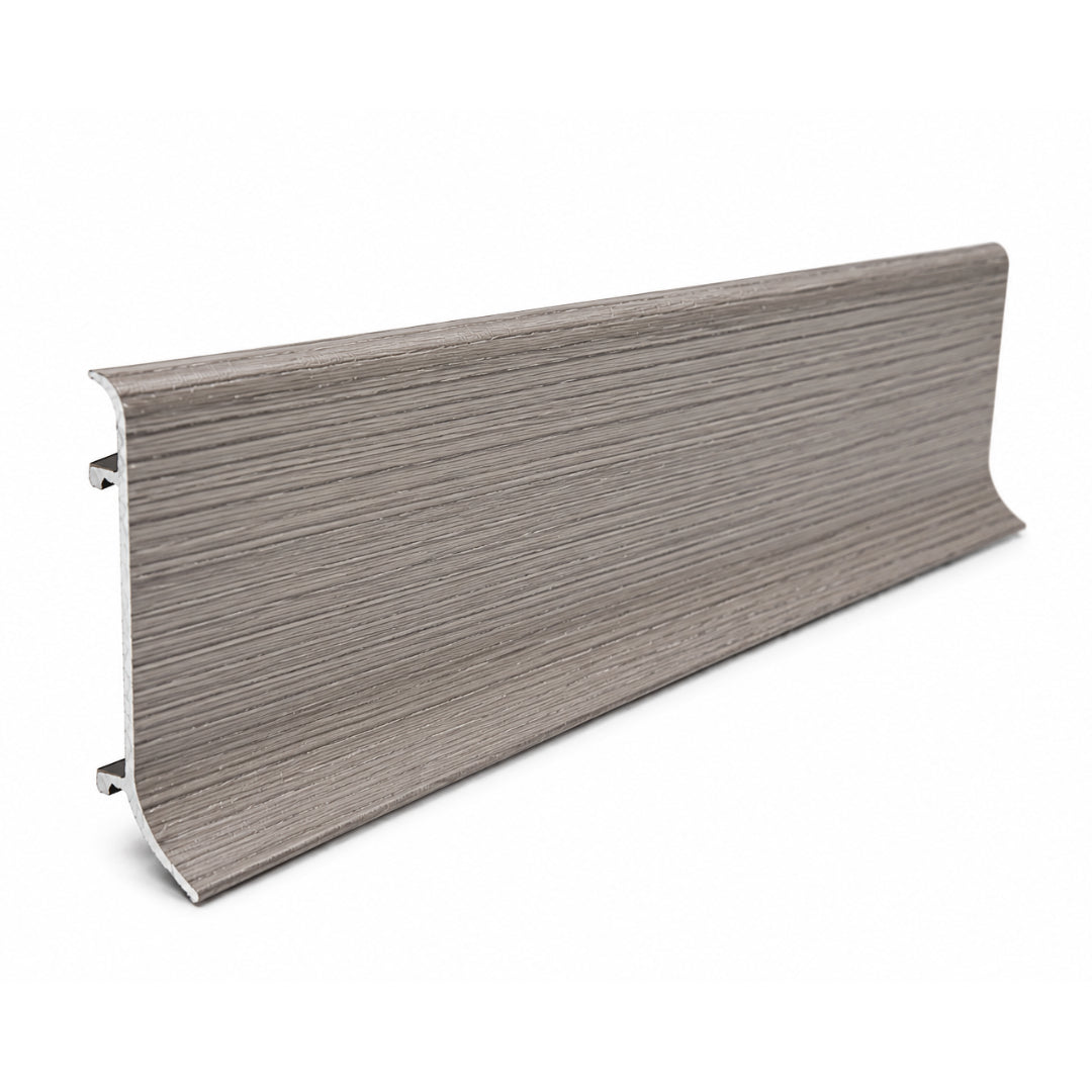 Zoclo Aluminio Acabado Tipo Madera Liso 6 cm