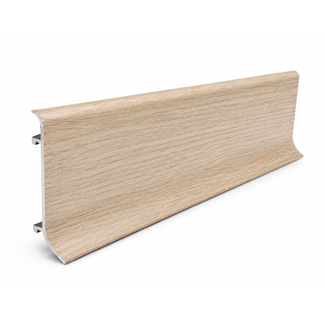 Zoclo Aluminio Acabado Tipo Madera Liso 6 cm
