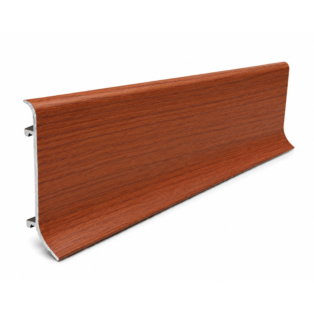 Zoclo Aluminio Acabado Tipo Madera Liso 6 cm