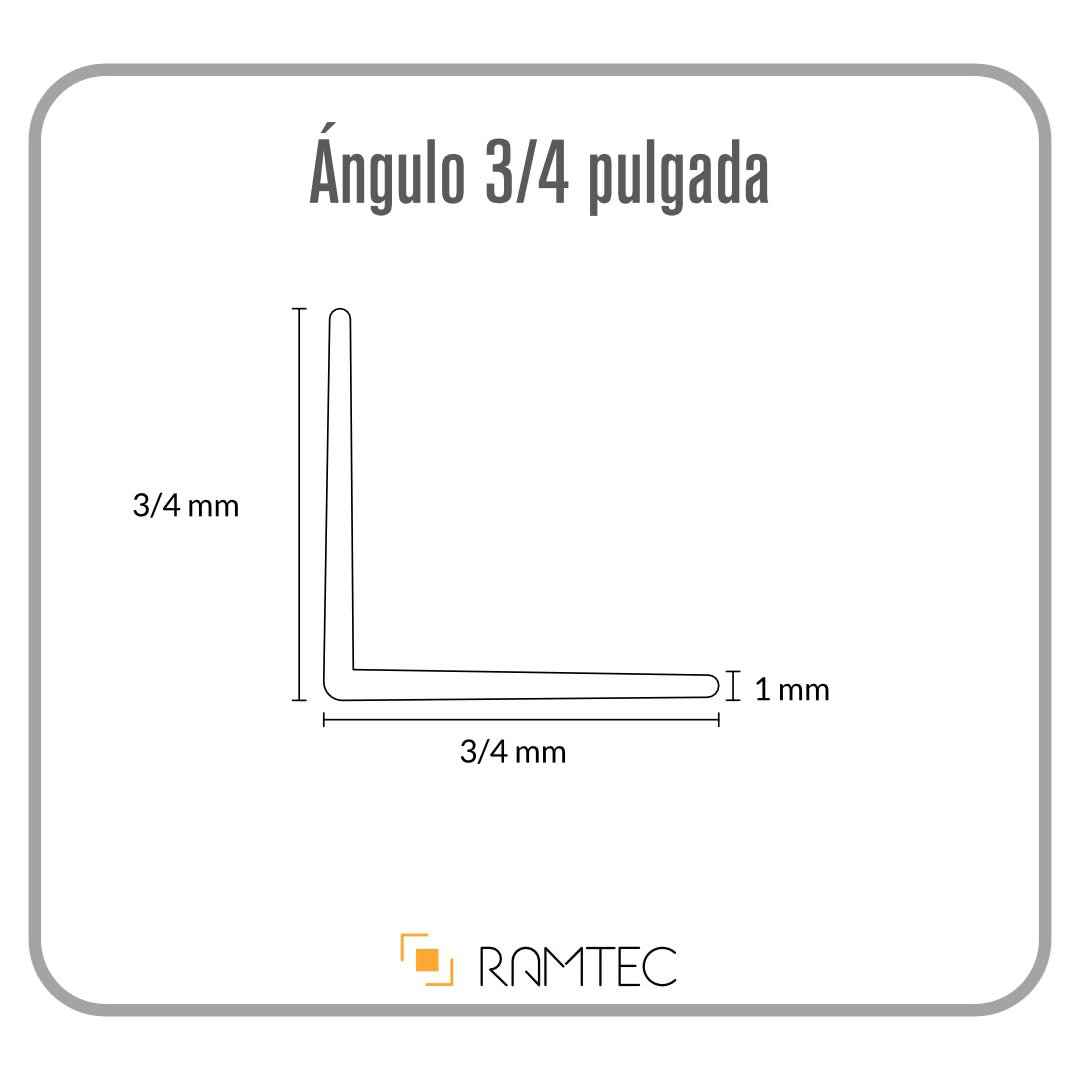 Angulo de 3/4 de Pulgadas Delgado