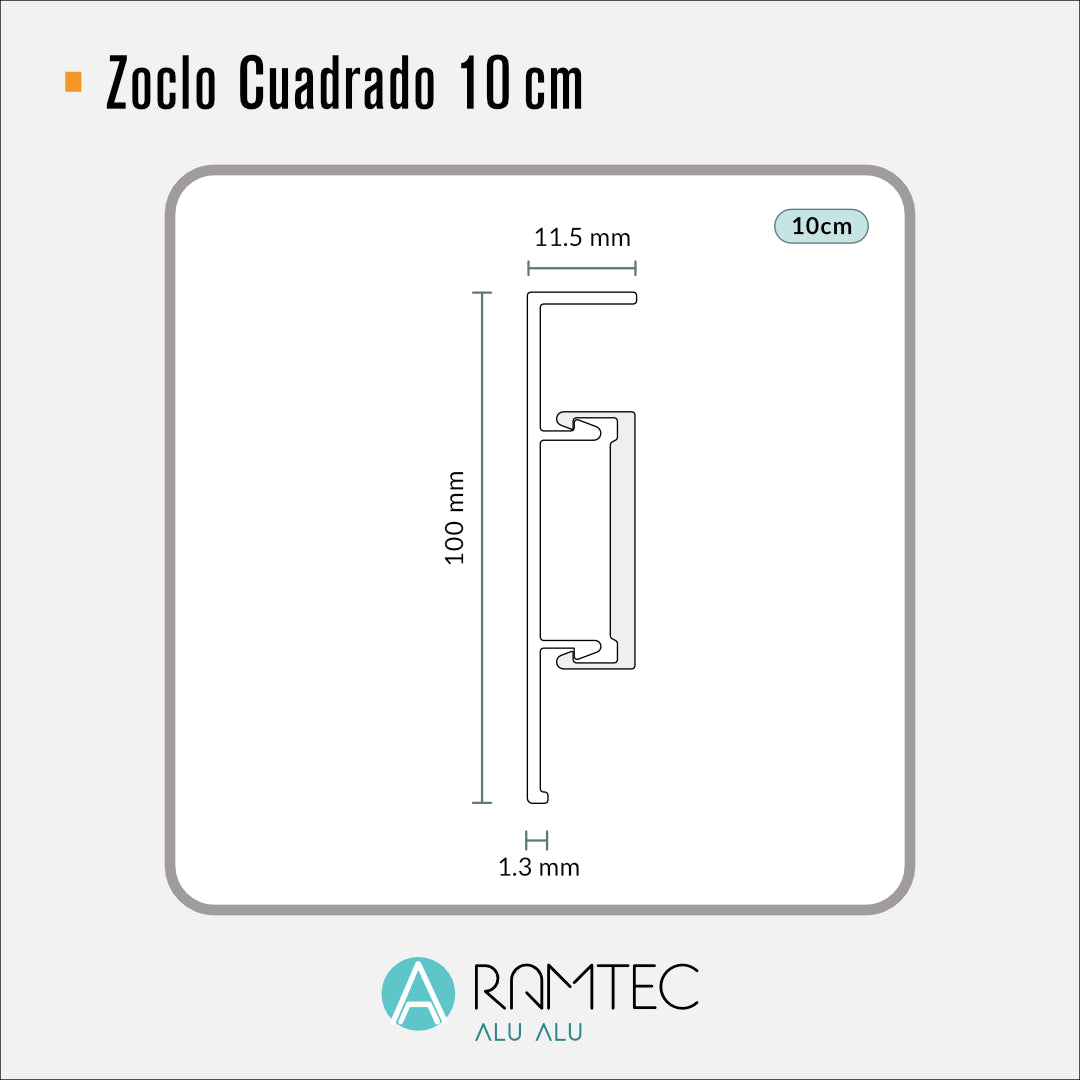 Zoclo Decorativo Cuadrado 10 cm