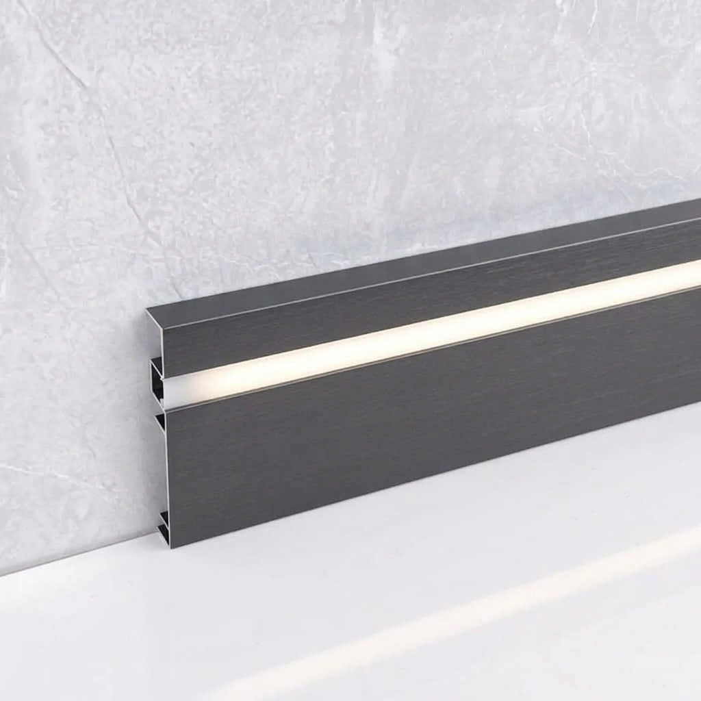 Zoclo Aluminio Luz Led Directa Aluminio 5 cm