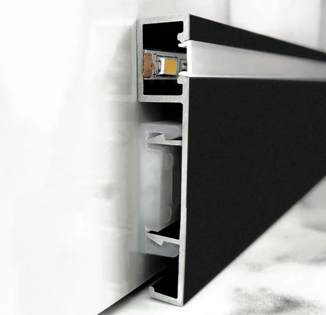 Zoclo Aluminio Luz Led Directa Aluminio 5 cm