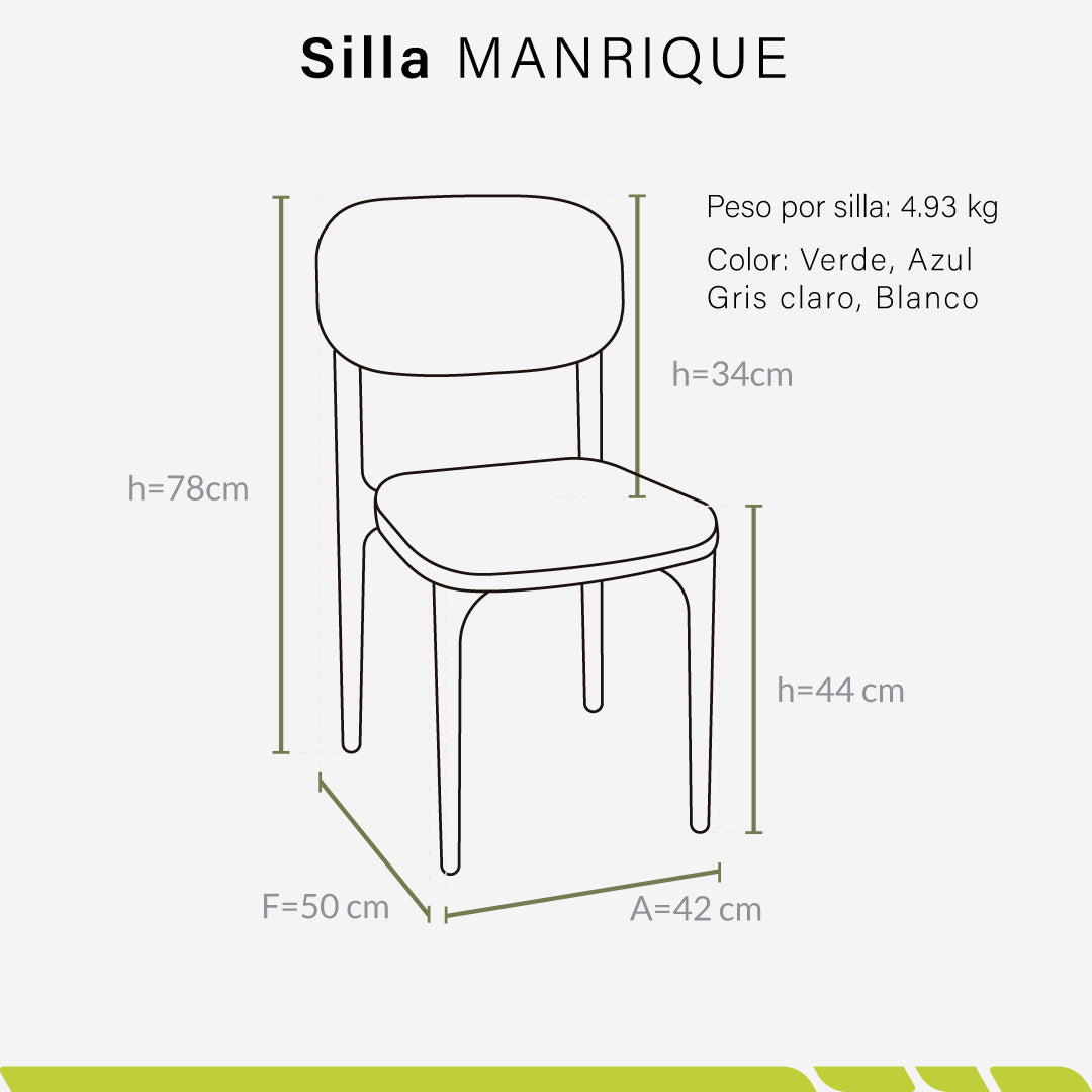 Silla Manrique Armable Facil De Instalar (Pack De 4 Sillas)