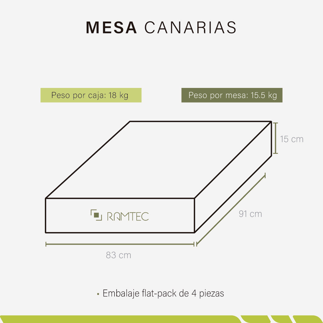 Mesa Canaria Moderna Minimalista Resistente Exterior