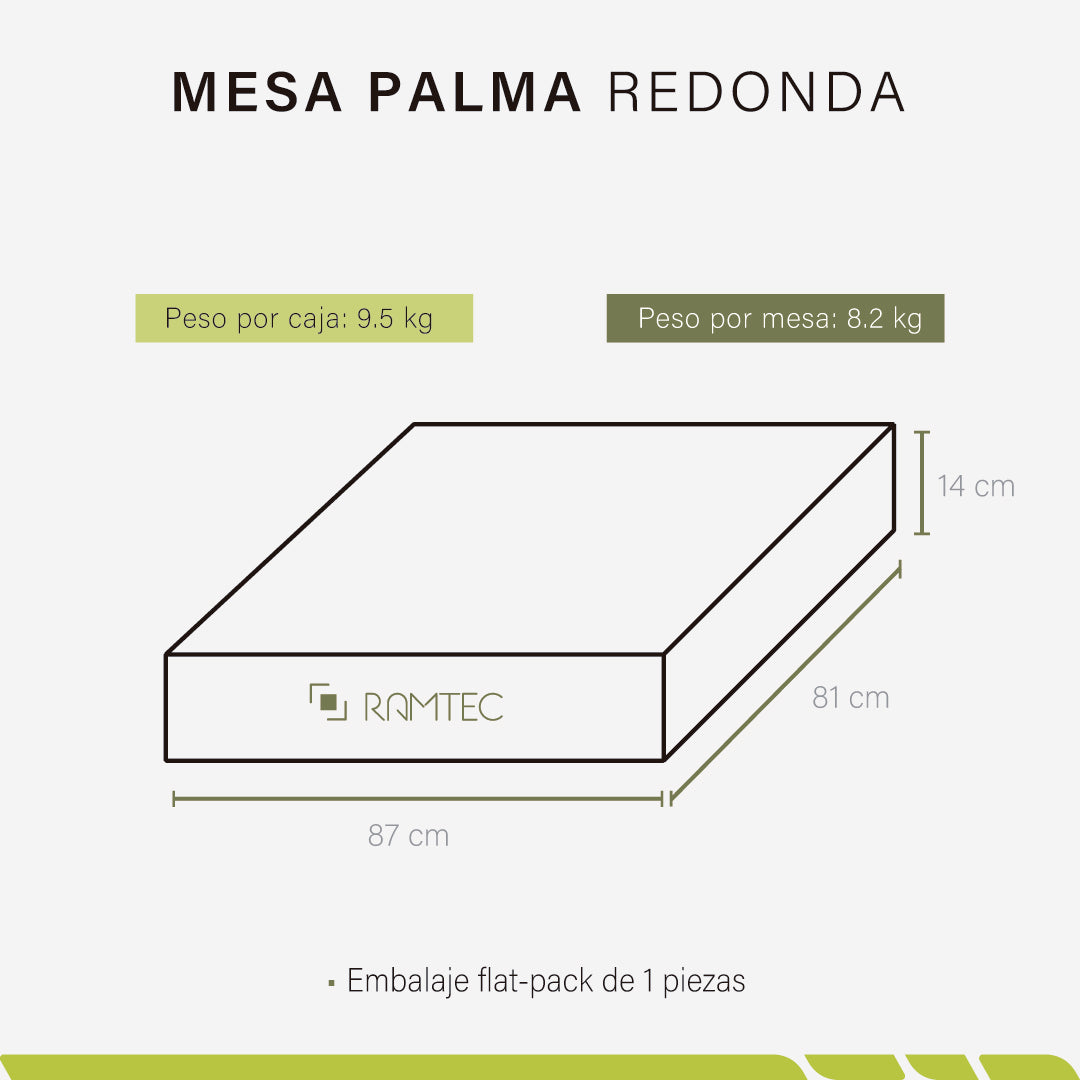 Mesa Palma Redonda Moderna Minimalista Resistente Exterior