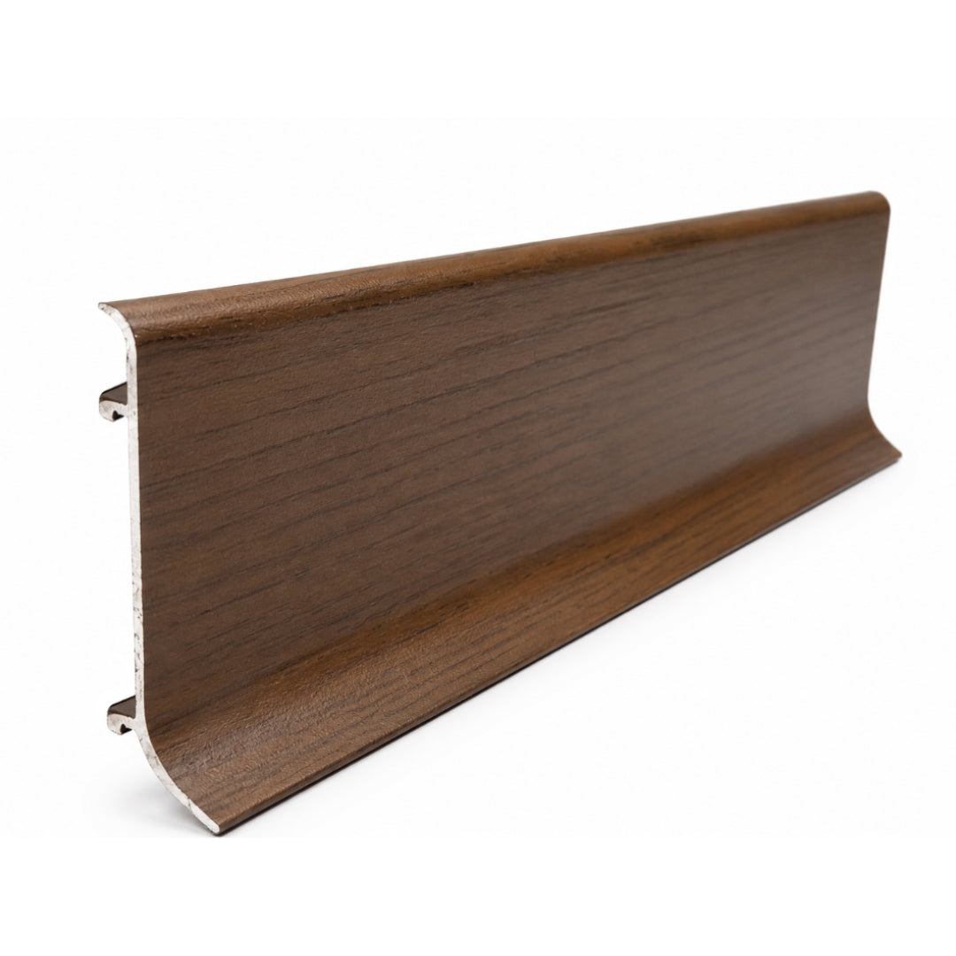 Zoclo Aluminio Acabado Tipo Madera Liso 6 cm