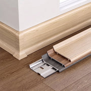 Zoclo Aluminio Acabado Tipo Madera Liso 6 cm