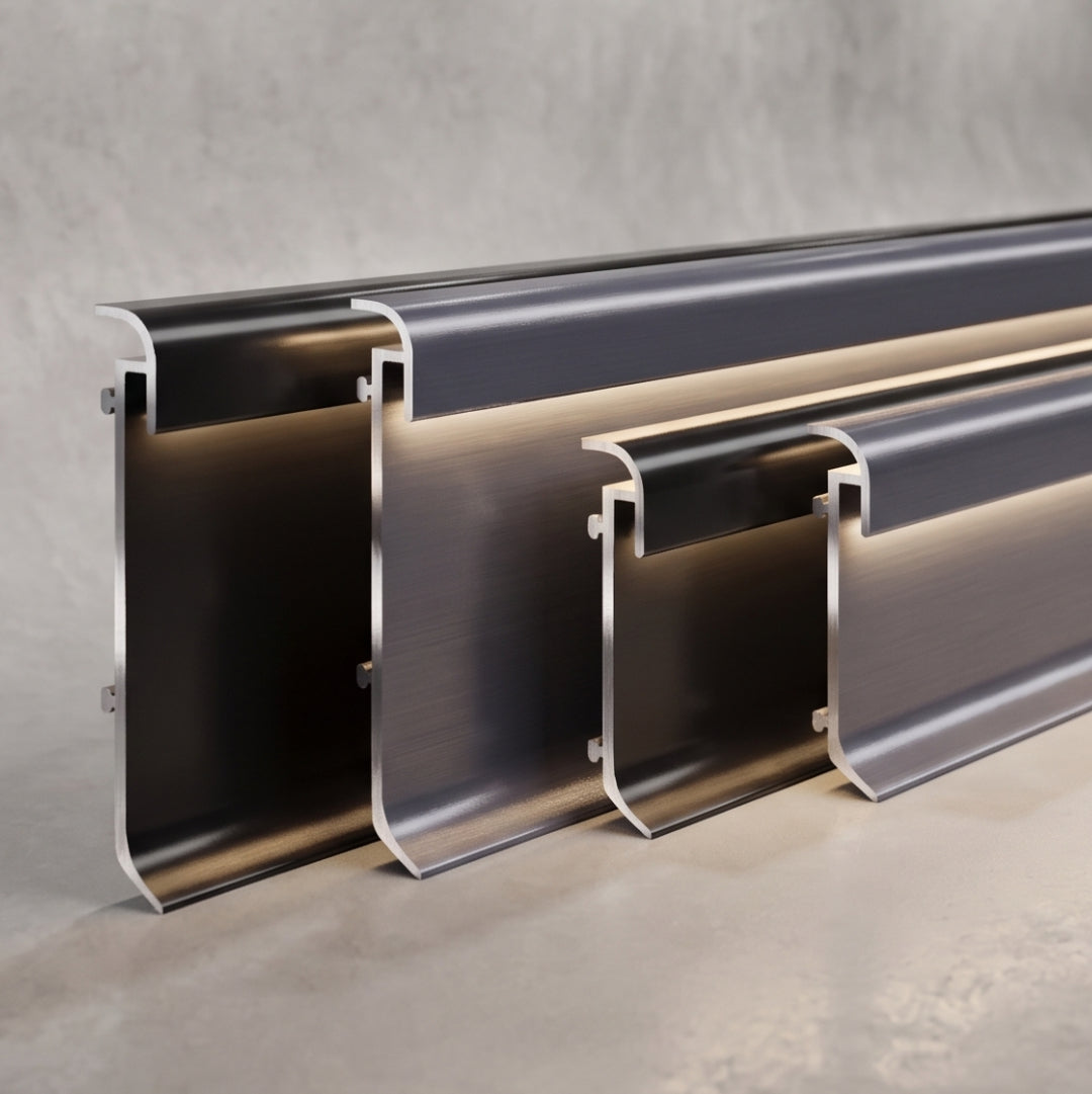 Zoclo Aluminio Para Luz led Indirecta Atornillado