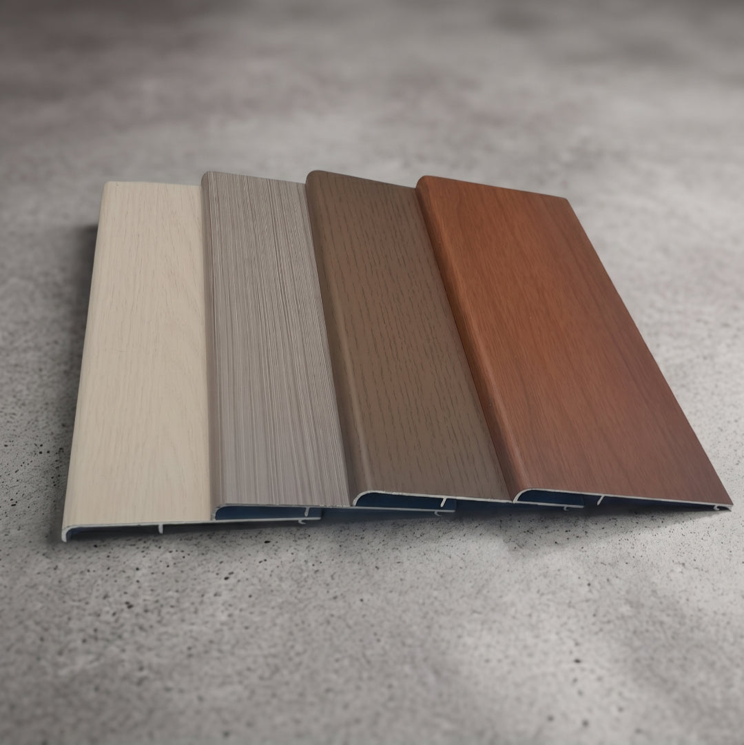Zoclo Aluminio Acabado Tipo Madera Cuadrado 8 cm