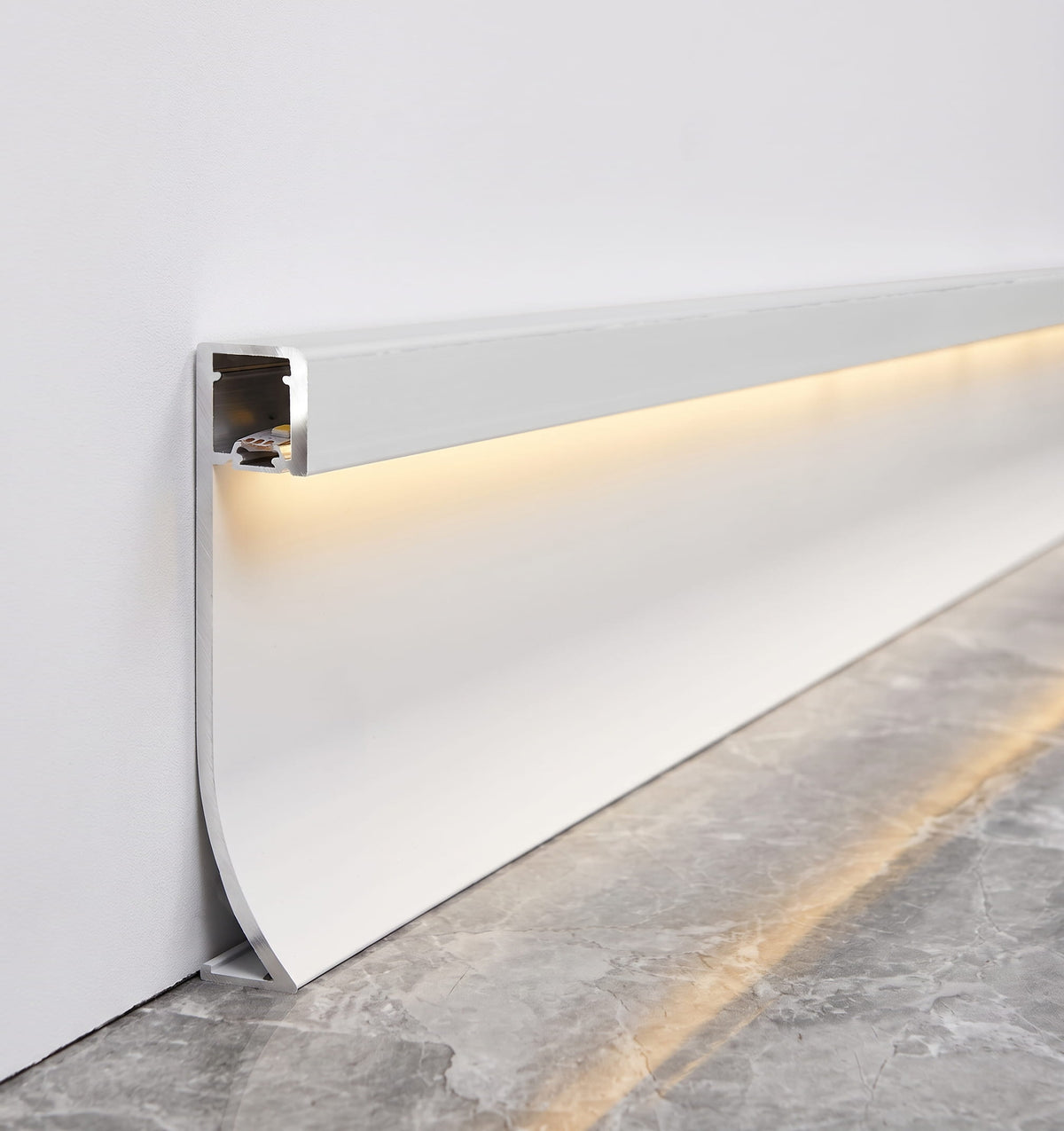 Zoclo Aluminio Para Luz Led Indirecta Pegado